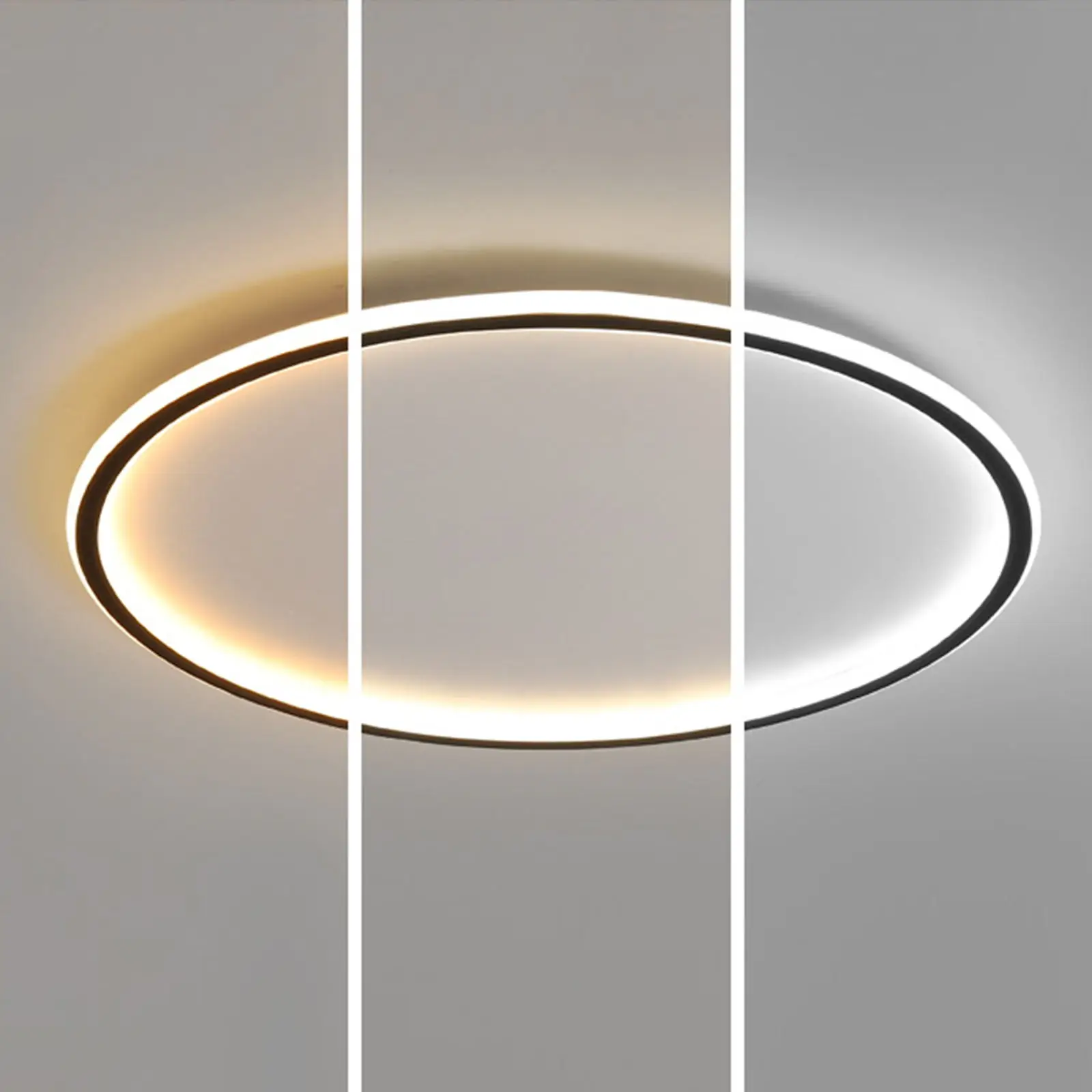 Modern Round/Square Hollow Black and White LED Flush Mount Ceiling Light for Bedroom Study Room