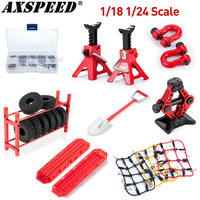 AXSPEED RC Car Decoration Mini Jack Stand Trailer Hook Luggage Net Screws Nuts for 1/18 1/24 TRX4M SCX24 AX24 FMS FCX24 Enduro24