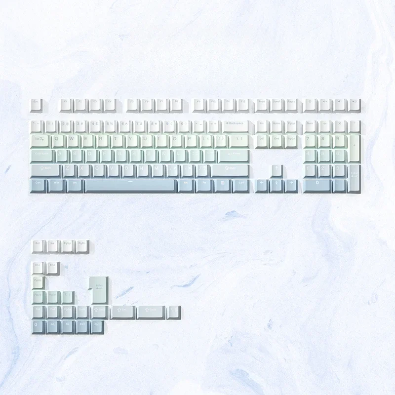 Mechanical keyboard gradual change keycap PBT material personalized original height 68 87 108 keys custom full set