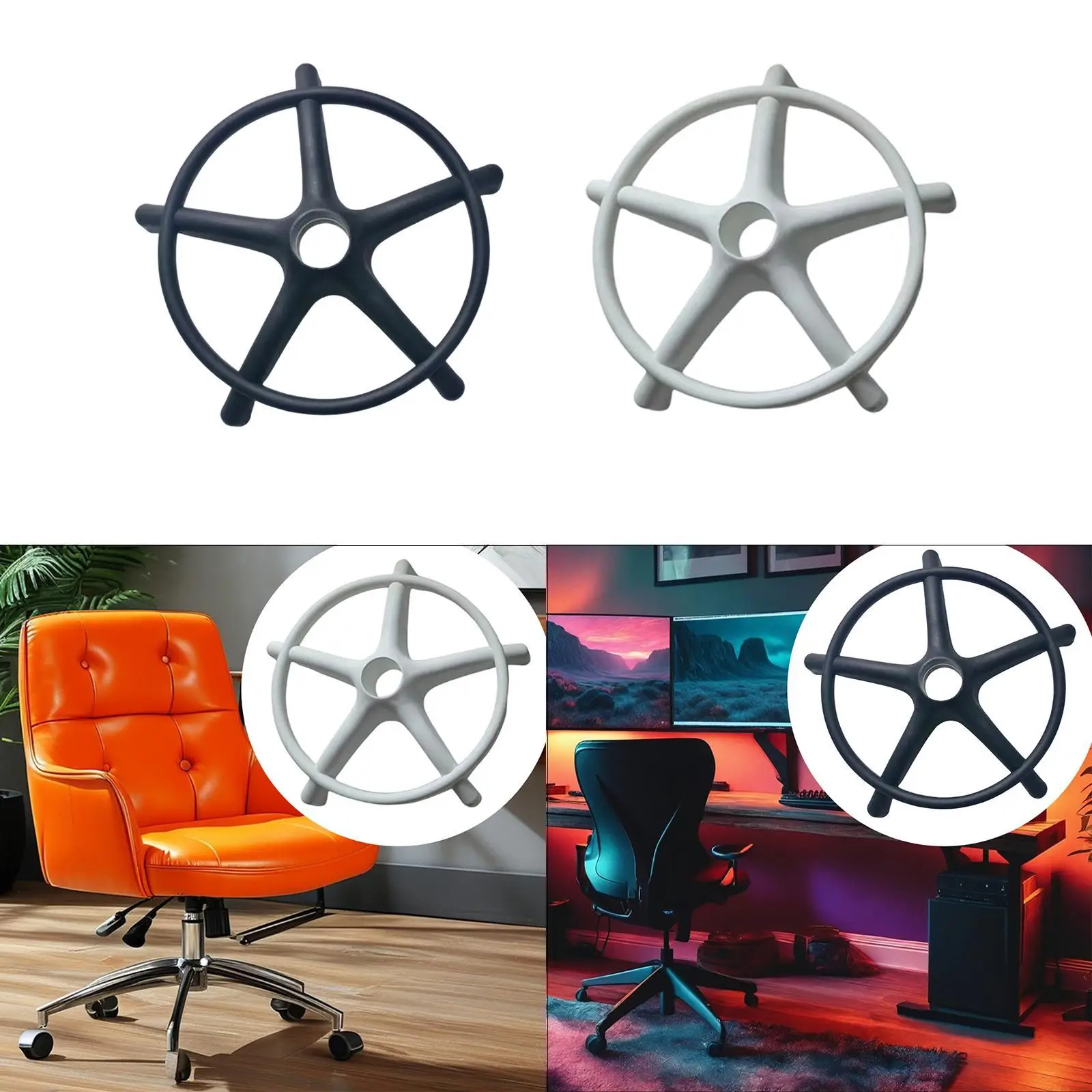 Base de cadeira de mesa Base de cadeira de jogos Cadeira de sala de reuniões Cadeira de computador Base de cadeira giratória de 13 polegadas