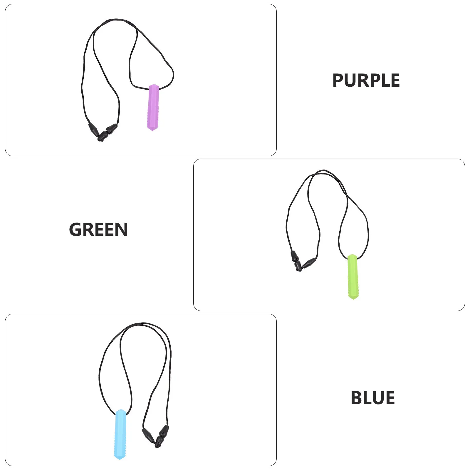 ยางกัดเด็กแบบสร้อยคอ 3 ชิ้น ทนทานต่อการกัด ทำจากซิลิโคน สำหรับเด็กที่กำลังฟันขึ้น ใช้พกพาสะดวก ช่วยในการพัฒนาการของช่องปาก