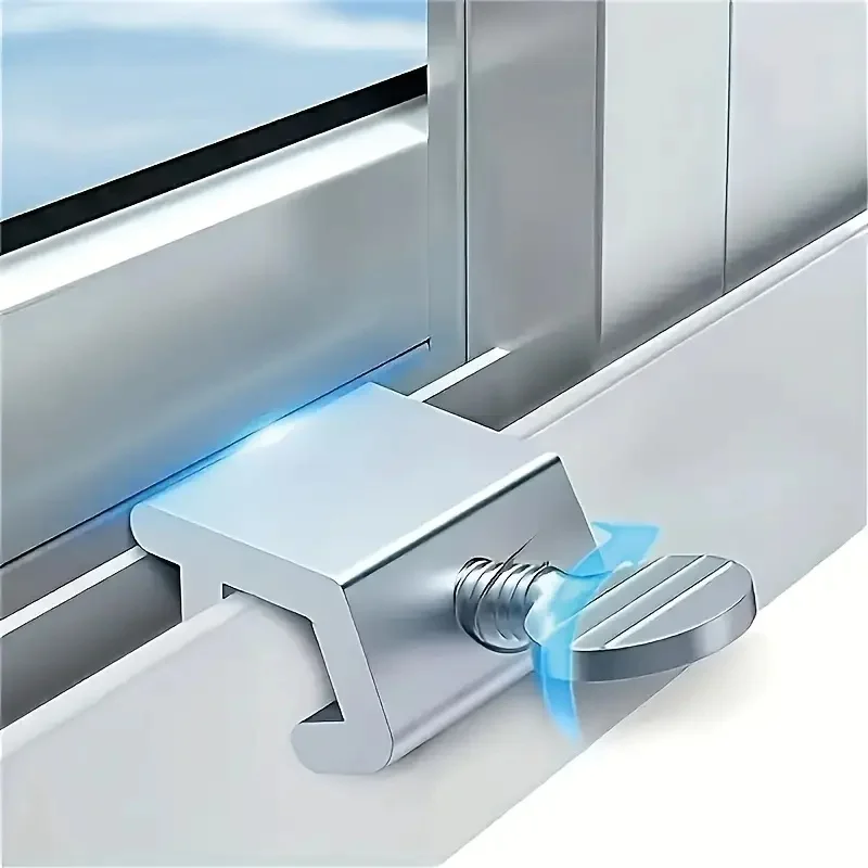 

7-Piece Heavy-Duty Metal Sliding Window Lock With Adjustable Dual Security Guards Suitable For Upper And Lower Windows