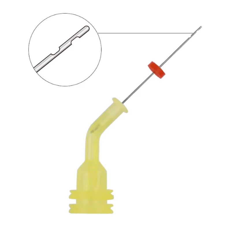 Embouts de seringue de canal radiculaire de poulet réutilisables à double trou latéral, embout d'irrigation endodontique dentaire Endo, matériaux dentaires, 1 pièce