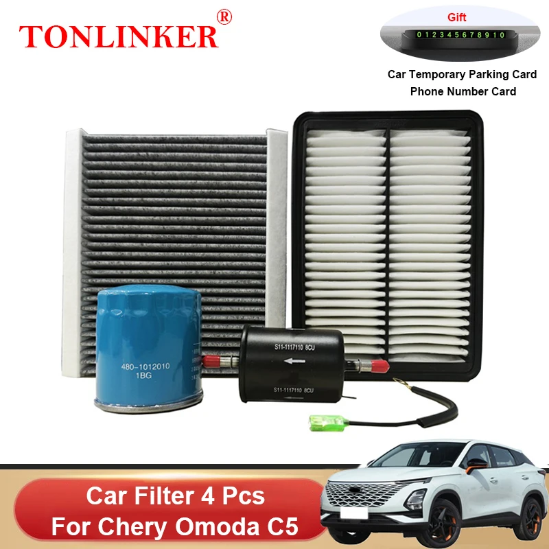 TONLINKER Car Cabin Air Filter Oil Filter Fuel Filter For Chery OMODA C5 OMODA5 Suv 1.5T 2022 2023 Set Car Accessories Goods