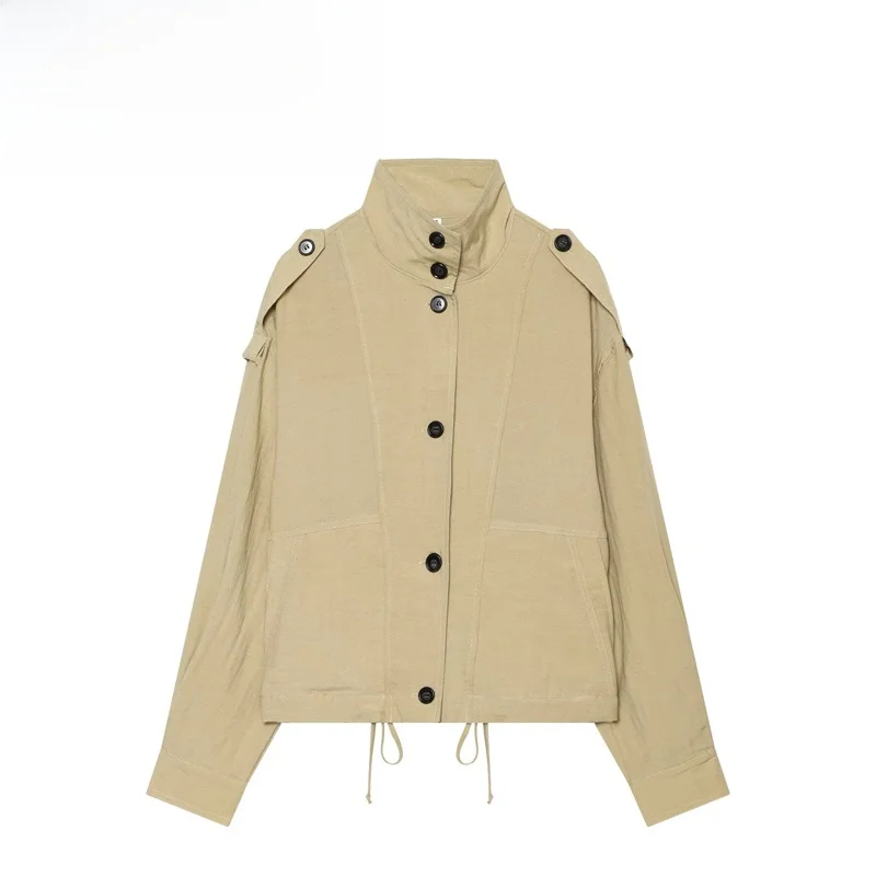 Fashionable Light Weight Pilot Jacket Women's Short Outerwear Standard Fit Polyester Fiber Button Closure Summer 2026