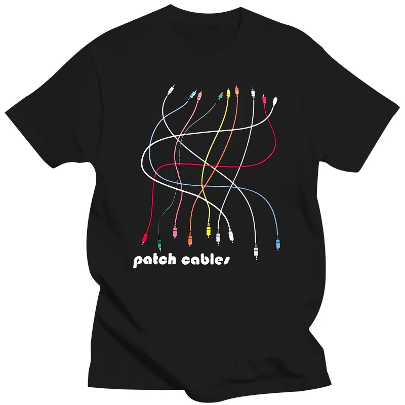 EURORACK MODULAR PATCH CABLES SYNTH DESIGN T SHIRT S M L XL XXL Print T Shirt Mens Short Sleeve Hot Tops Tshirt Homme