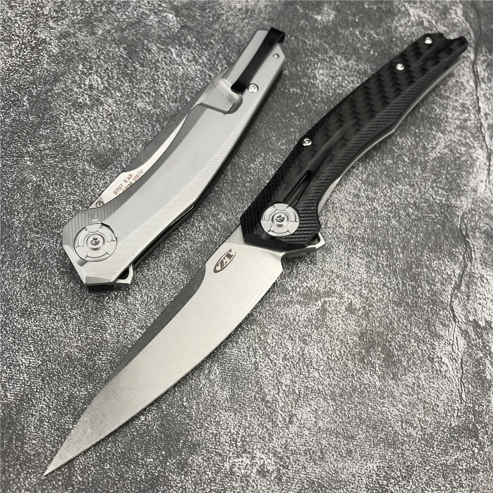 

Складной нож ZT 0707, быстрое падение, лезвие D2 G10, ручки из углеродного волокна, Флиппер, военный тактический инструмент для повседневного использования