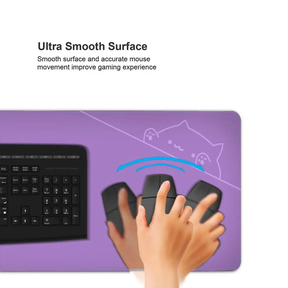 Kawaii black Cat with Paws Mouse Pad Anime Deskmat Gaming Laptop Mousepad Minimalistic Office Carpet Gamer Keyboard Mouse Mat