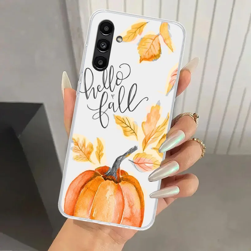 Pumpkin Happy Fall Autumn Phone Case for Samsung Galaxy A15 A25 A35 A55 A14 A24 A34 A13 A53 A12 A52S A23 A33 A24 A34 A03S A04S A