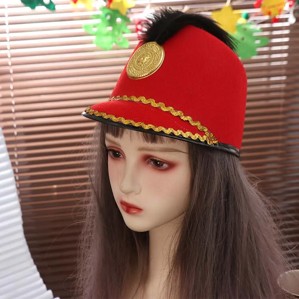 Dress Up Marching Band Hat Vintage Knight With Parade Uniform Hat Role Play Circus Ringmaster Drum Major Hat Cosplay Carnival