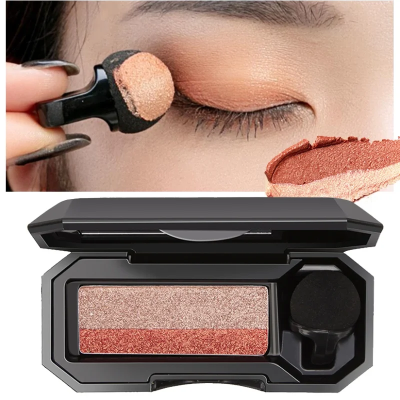 YIBER Mini Portable Eyeshadow Double Color Gradient Lazy Eye Shadow Makeup Palette Glitter Palette Professional Female Cosmetics