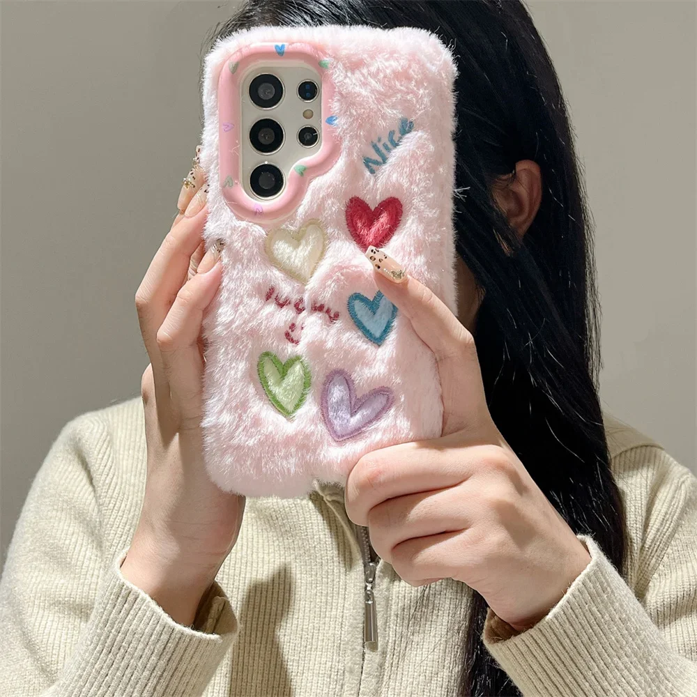 เคสโทรศัพท์สำหรับ Samsung Galaxy เคส A55 A54 S24ความละเอียด5กรัมเคส A05S A35สีสันสดใสลายความรักป้องกันการตกฝาหลัง
