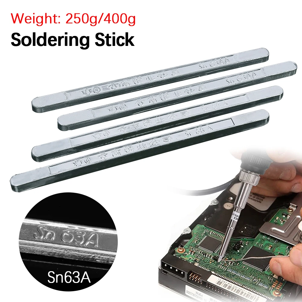 

250g/400g High Purity Tin Solder Rod Pure Tin bar No Lead Soldering 63/37 Low Melting Point Antioxidant Sn Welders Welding Tool