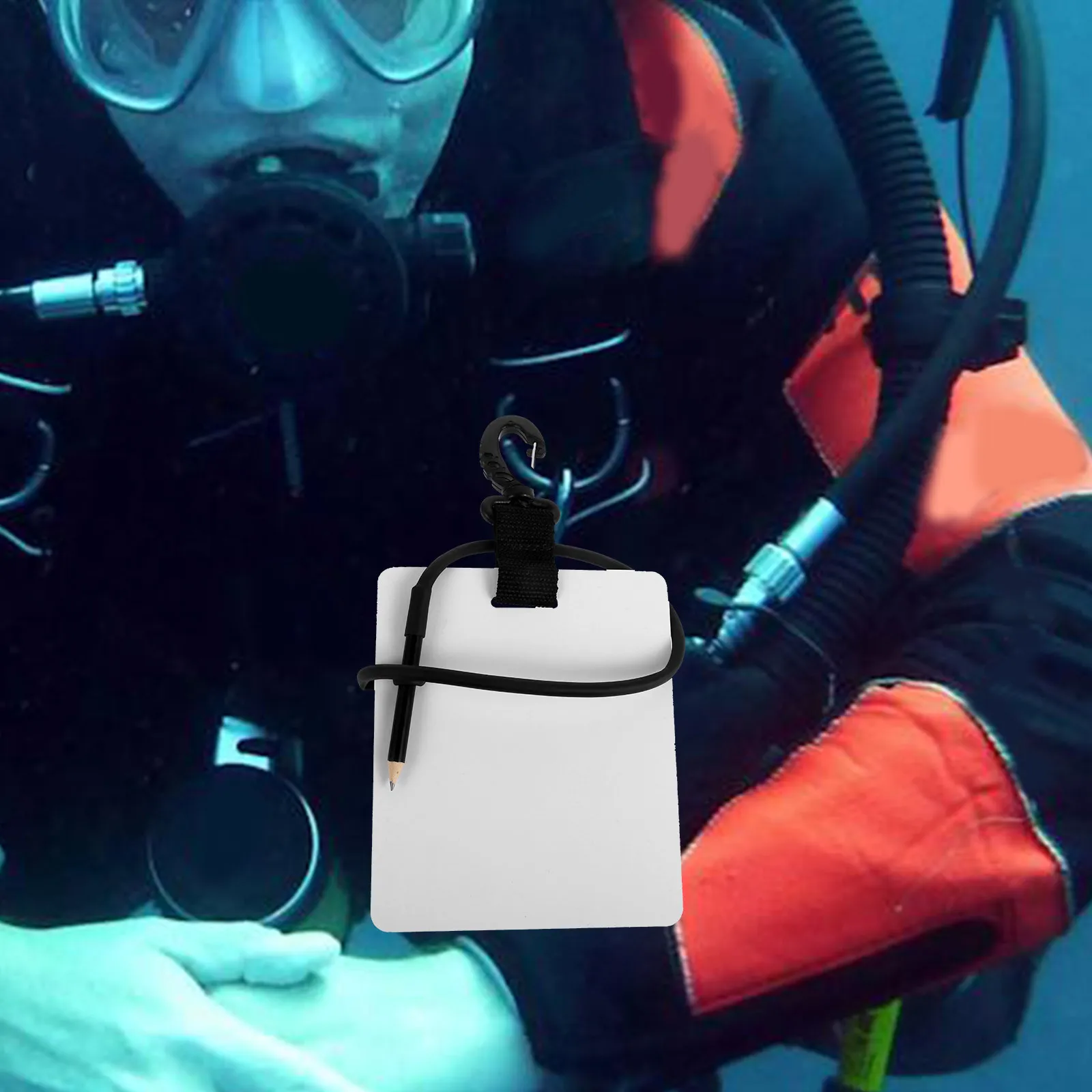 

Underwater Writing Board Slim Lightweight Diving Write Board Swivel Clip Pencil Scuba Writing Device Gear Diving Whiteboard