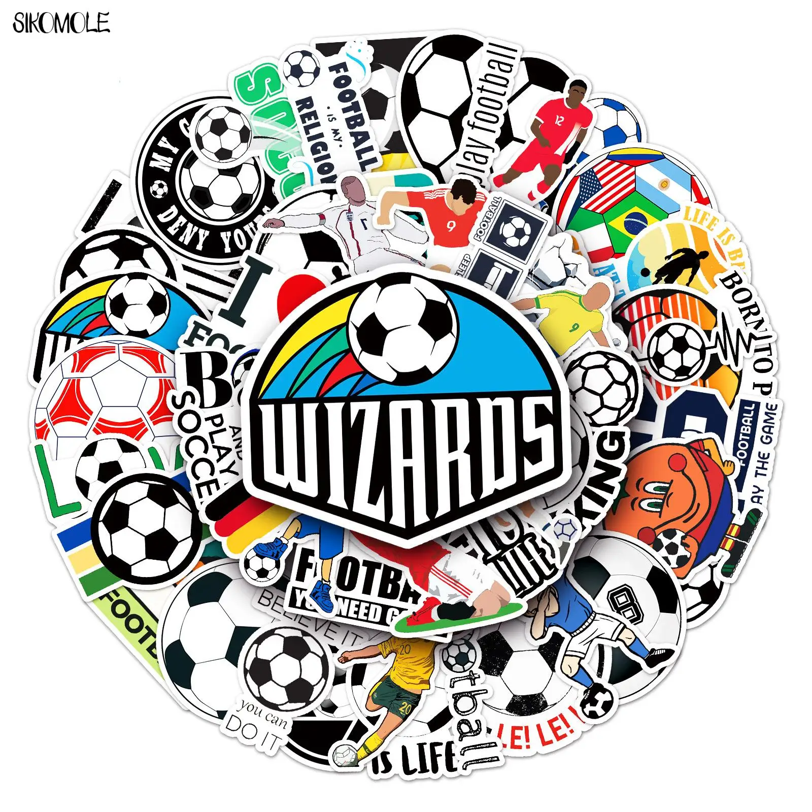 10/30/50PCS Cartoon Football Stickers Cute Aesthetic Skateboard Laptop Motorcycle Phone Graffiti Sticker Decals Kids DIY Toys