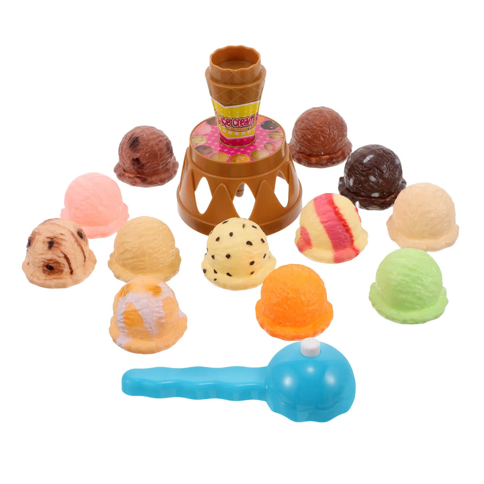 

1Set Ice Cream Stacking Game Challenge Educational Pretend Play for Toddlers Montessori Inspired Interactive