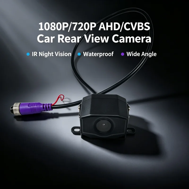1080P 720P AHD Black Car Rear View Camera Wide Angle Waterproof Night Vision Universal Reverse Parking Assistance Shockproof LED