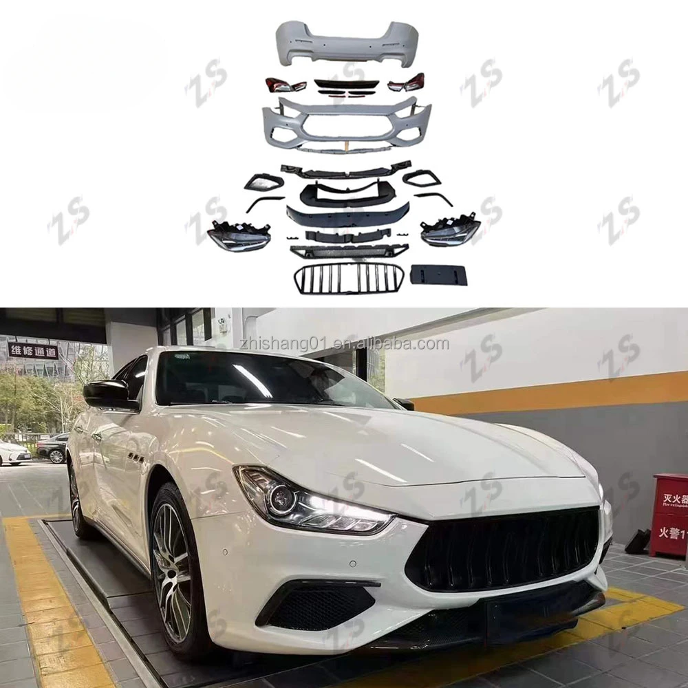 ZS New Car Body Kit Front Bumper For Maserati Ghibli 2014-2017 2018-2021 Upgrade GTS Style Bumper