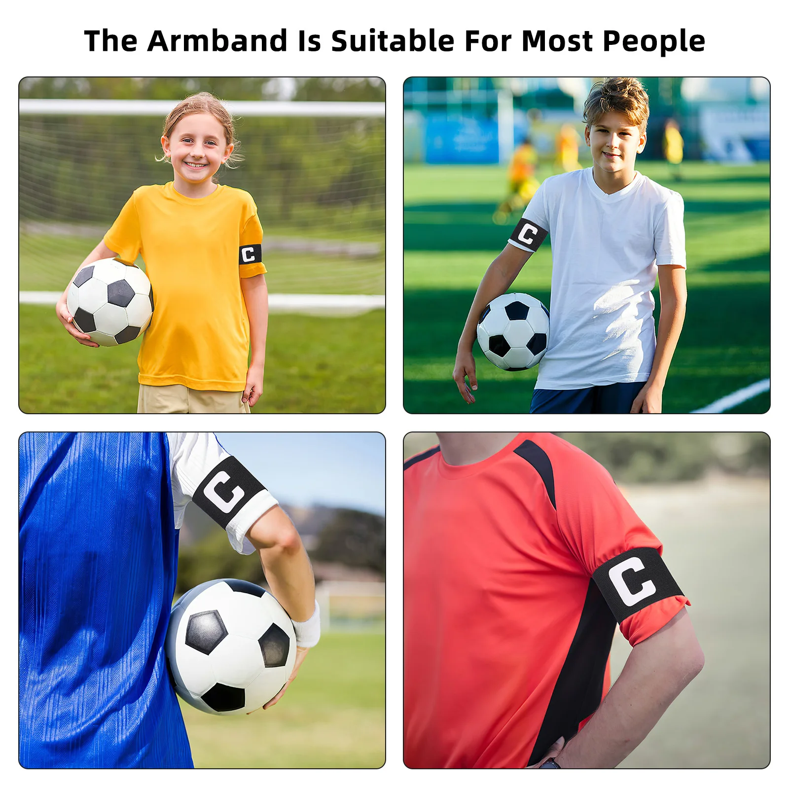 

Football Captain Armband Adjustable Arm Band for Soccer Players Adult Youth Softball Game Fitness Leader Equipment