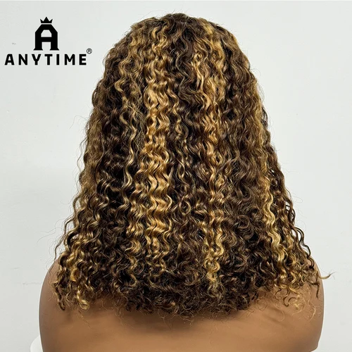 Pelucas Jerry rizadas de doble estiramiento, densidad del 280%, 13x4, encaje Frontal transparente, cabello humano, peluca de cabello humano rizado Pixie para mujeres negras