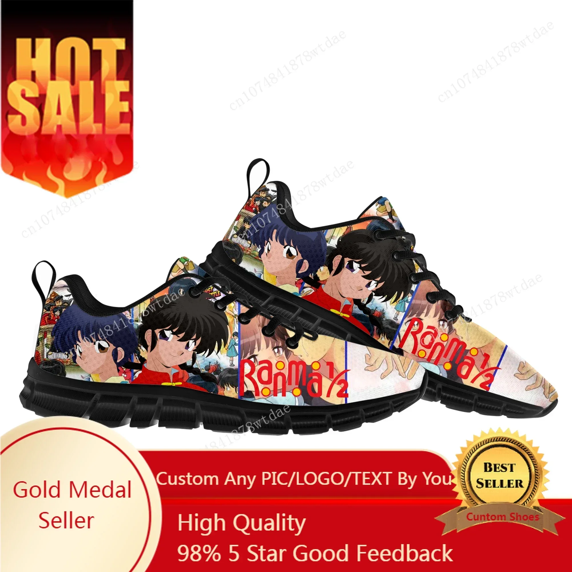

Ranma 1/2 Sports Shoes Mens Womens Teenager Kids Children Sneakers Tendo Akane High Quality Cartoon Manga Sneaker Custom Shoe