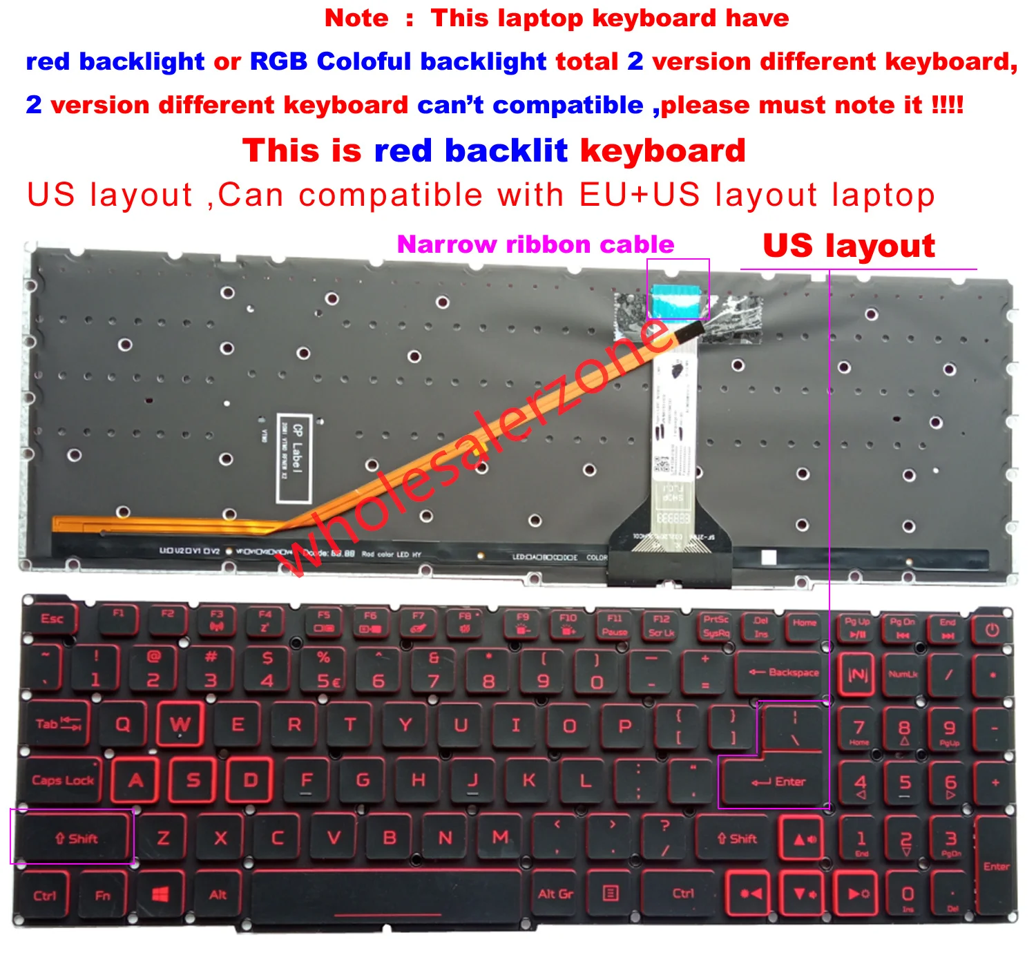 جديد لشركة أيسر أسباير AN515-55 AN515-56 AN515-57 ، المفترس هيليوس PH315-53 PH315-54 PH317-54 سلسلة الكمبيوتر المحمول لوحة المفاتيح الأمريكية