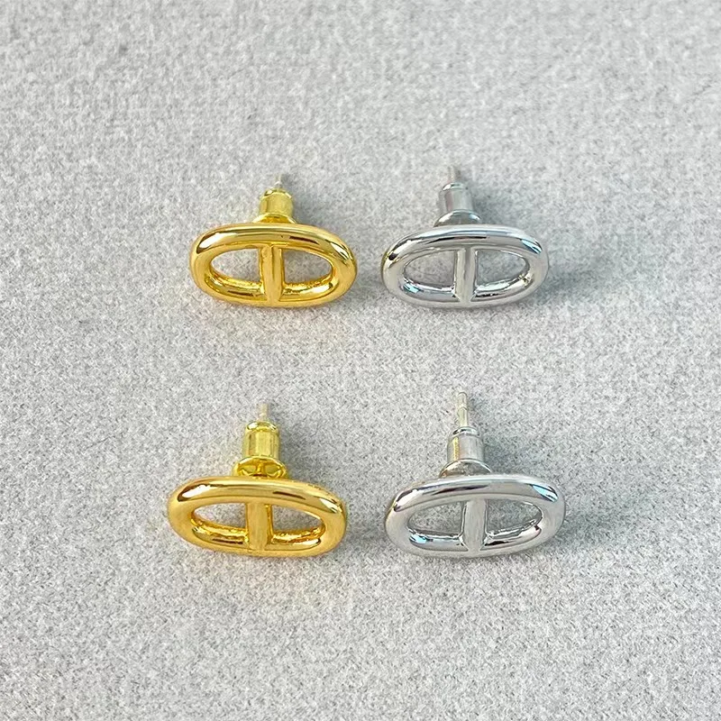 أقراط أنف خنزير كلاسيكية ، أقراط بسيطة رائعة صغيرة ، تصميم فرنسي معقد متخصص ، أزياء شخصية ، إحساس