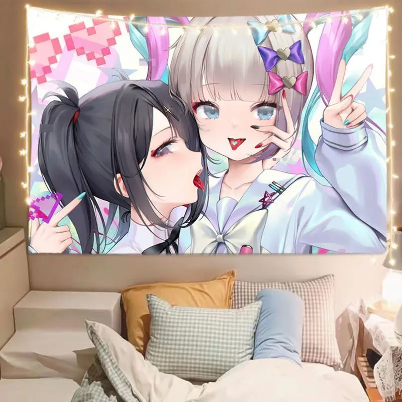 Needy Streamer Overload Tapestry, Anime Girl Wall Hanging, Aesthetic Background Cloth for Bedroom Dorm, Needy Girl Overdose Room