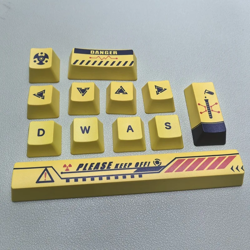 Keycap Spot Cross-border Biochemical Yellow PBT Sublimation Supplement 12 Keycap Mechanical Keyboard 0EM Highly Customized
