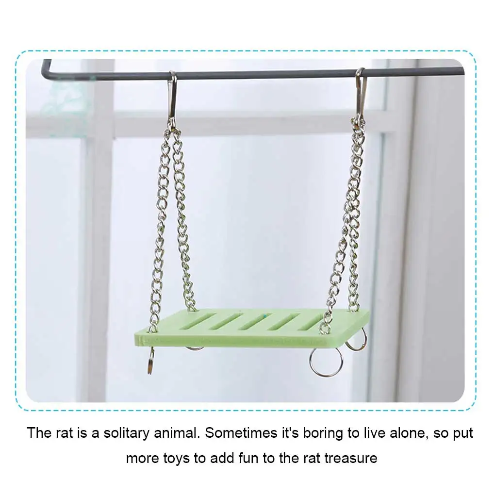 Cute Parrot Hamster Small Swing Hanging Bed Metal Chain Props Platform Hammock Toy Pet Supplies Fashion Color  Blue