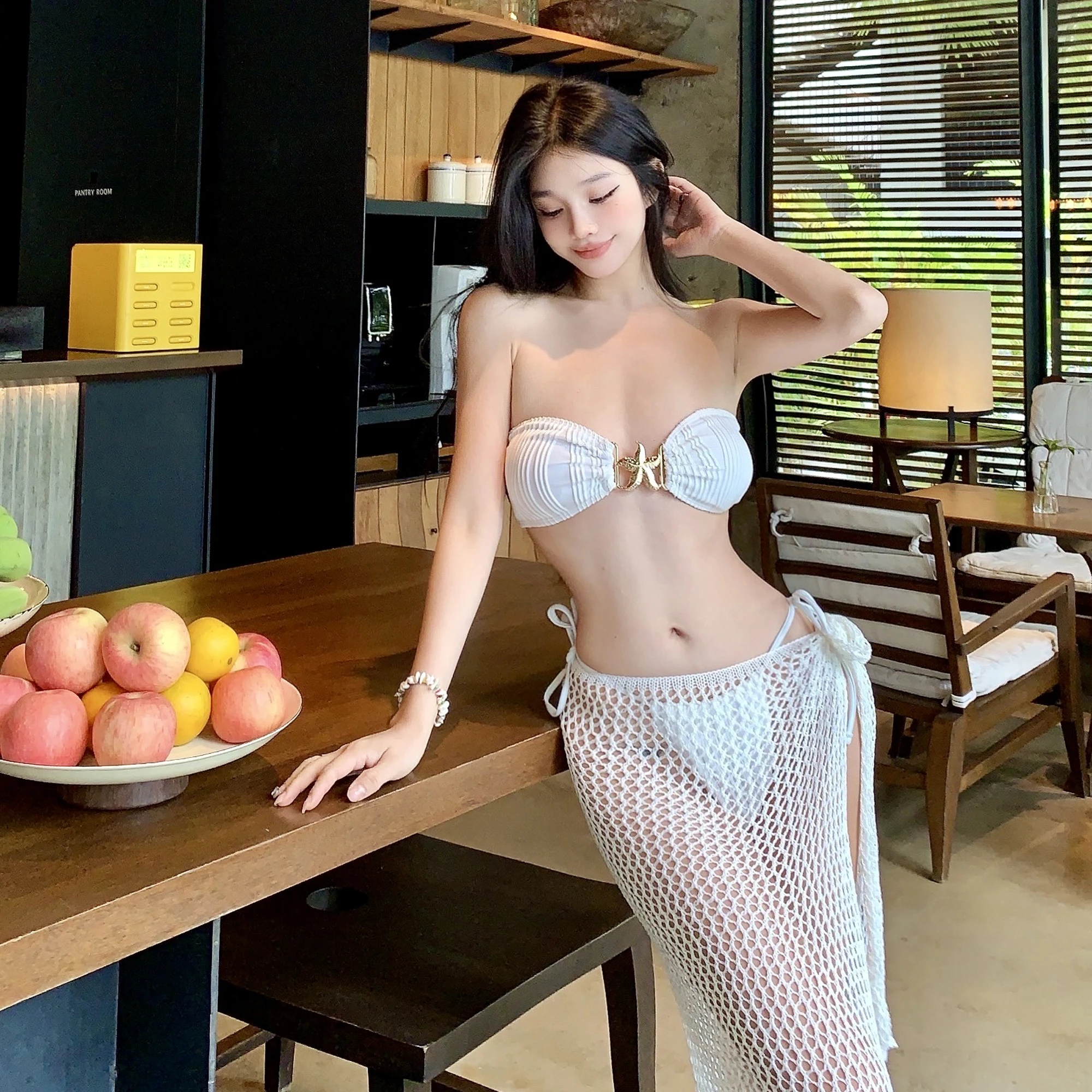 

e Bikini Swimwear with Me for Small Breasts Thermal Spring Vaion Island Sle Sexy Long Dr Separate Design