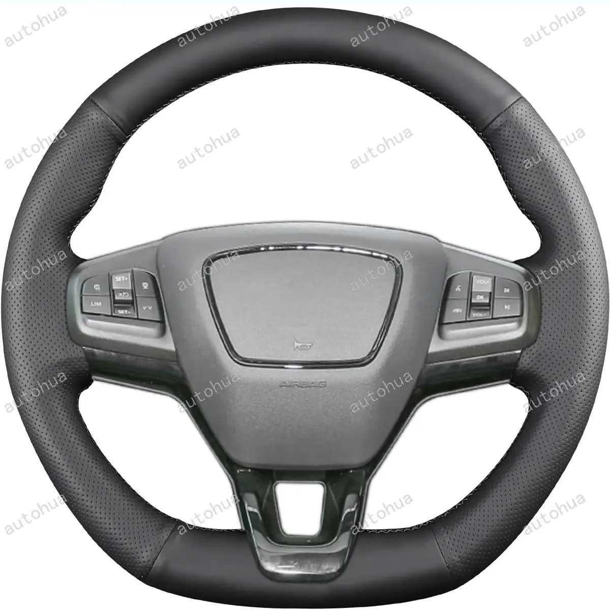 

Hand-Stitched Steering Wheel Coverfor Ford 2021 Mustang Mach-E GT/2021 Mustang Mach-E,Non-Slip Breathable Microfiber Leather