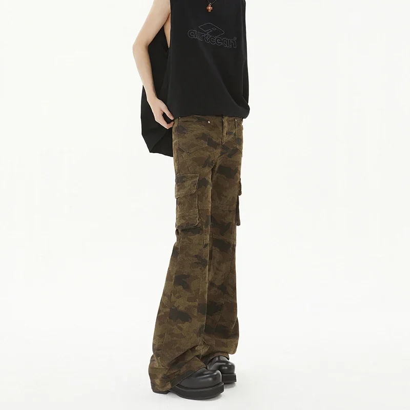 Celana Kasual Modis Longgar Tabung Lurus Pria untuk Musim Panas Kaki Lebar Kasual Gantung Jalan Raya Amerika Gaya Baru Ultra-tipis