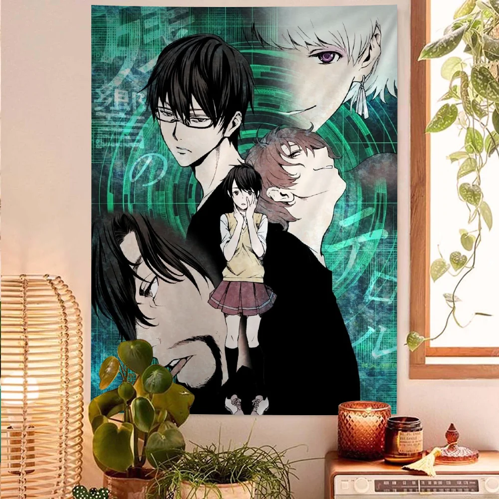 Zankyou No Terror in Resonance Colorful Tapestry Wall Hanging Hanging Tarot Hippie Wall Rugs Dorm Wall Art Decor