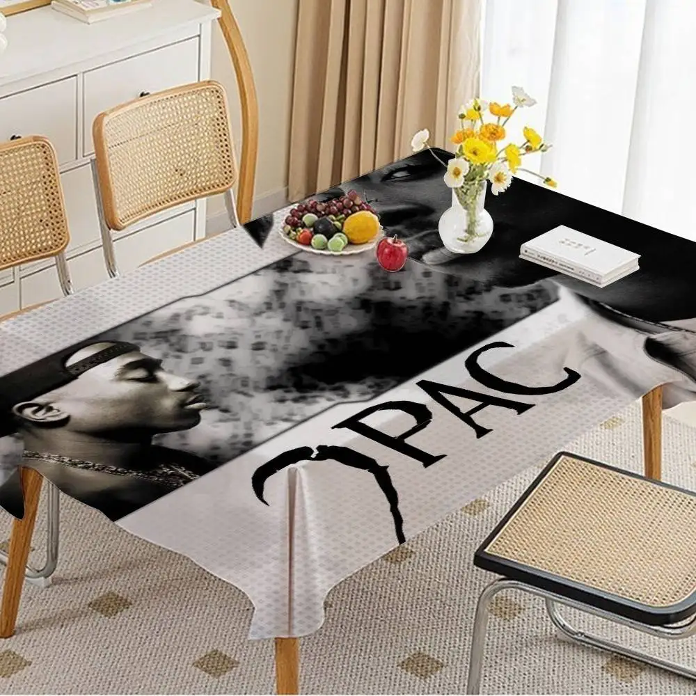 

Поп-рэпер Тупак Шакур прямоугольная скатерть декор стола многоразовая водонепроницаемая кухонная скатерть для обеденного стола украшение для праздничной вечеринки