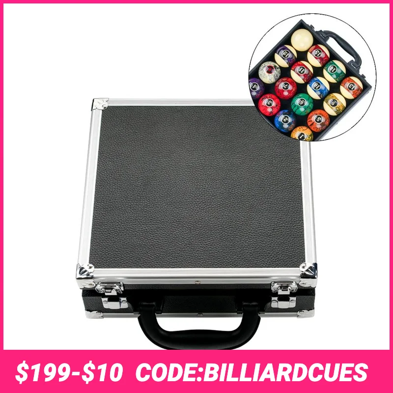 

Easy Carrying Convenience Billiard Storage Billiard Balls Box PU Leather+Aluminum Pool Cue Carrying Case Billiards Accessories
