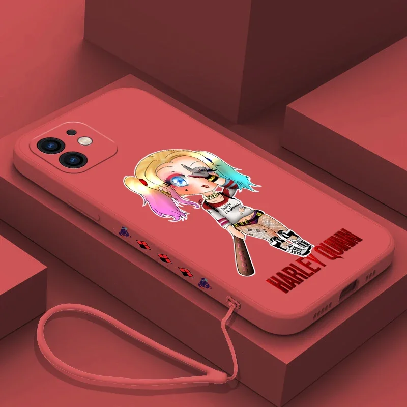 Cartoon Clown Phone Case For iPhone 15 14 13 12 11 Pro Max Mini X XR XS MAX Jokers Harley Quinns Cover