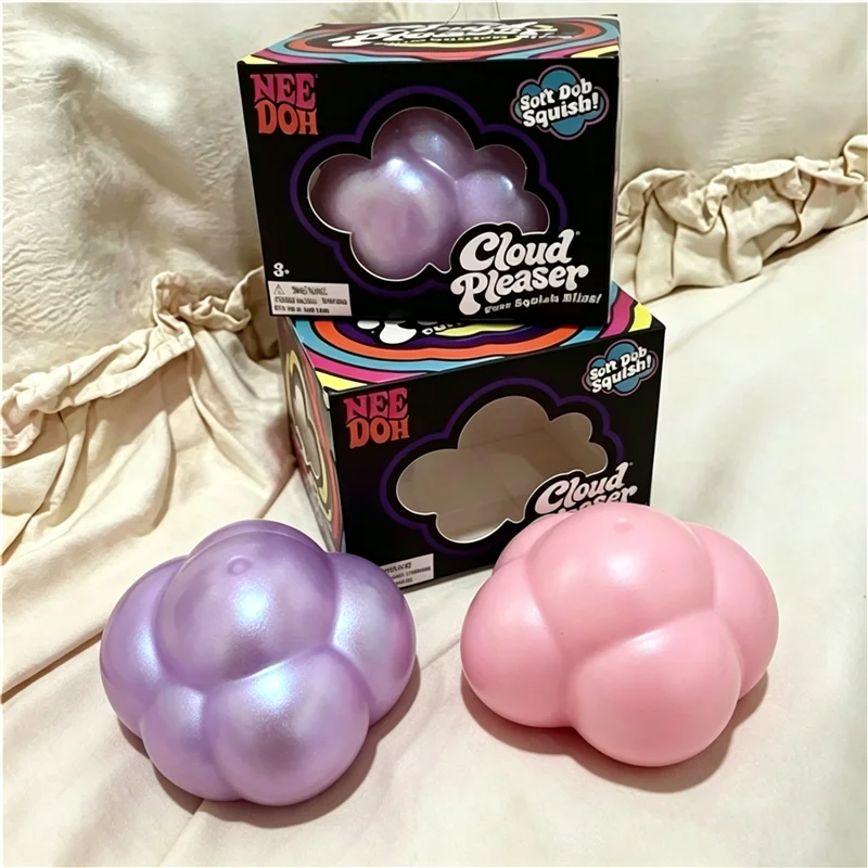 Needoh Cloud Pleaser Iridescent Pearl Cloud Squishy Fidget Relief Sensory Toy Flour Filling Fast Rebound Stress Squeeze Ball