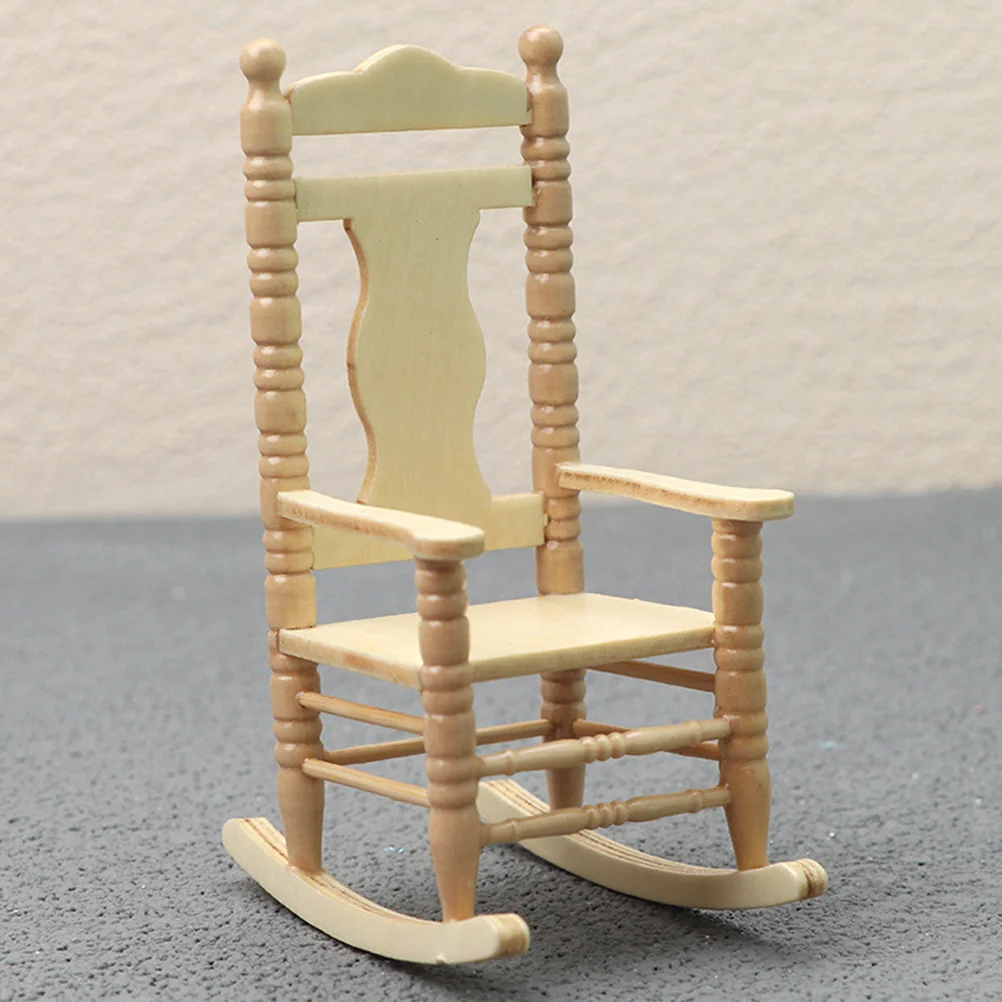 Mini tabouret de maison de courses, accessoire de décoration de chaise, figurine de meubles minuscules, modèle en bois, ornement l'inventaire, statue d'ornement de bureau