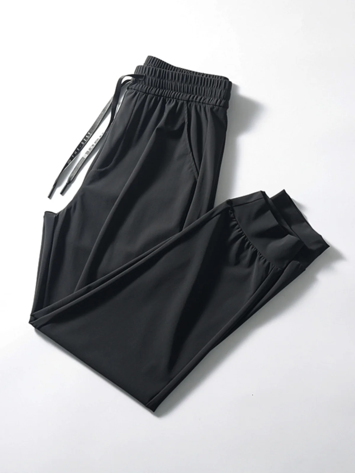 

Ice Silk Cooling Pants Men's Lightweight Elastic Qui Dry Sports Casual Trousers Spring Summer Straight Leg Long Pants