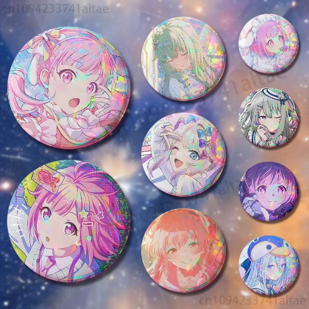 Anime Project Game S-SEKAI Badges Round Cosplay Pin Bag Decor Fans Collect Friends Gifts Brooch Souvenir