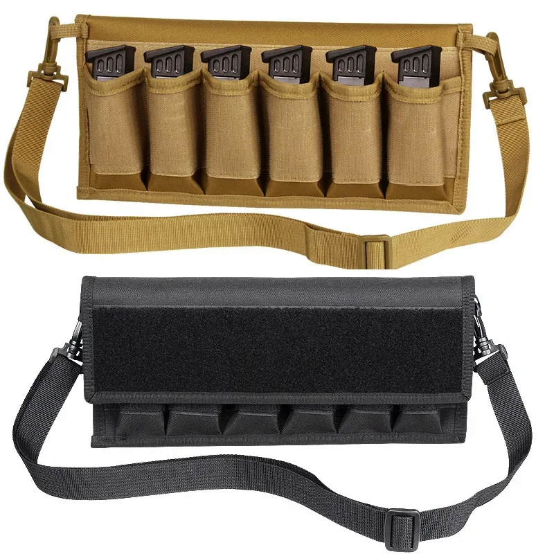 

Tactical 6 Slot 9mm Mag Pistol Magazine Storage Pouch Handgun Pistol Double Stack Bullet Holder Bag for Shooting Hunting