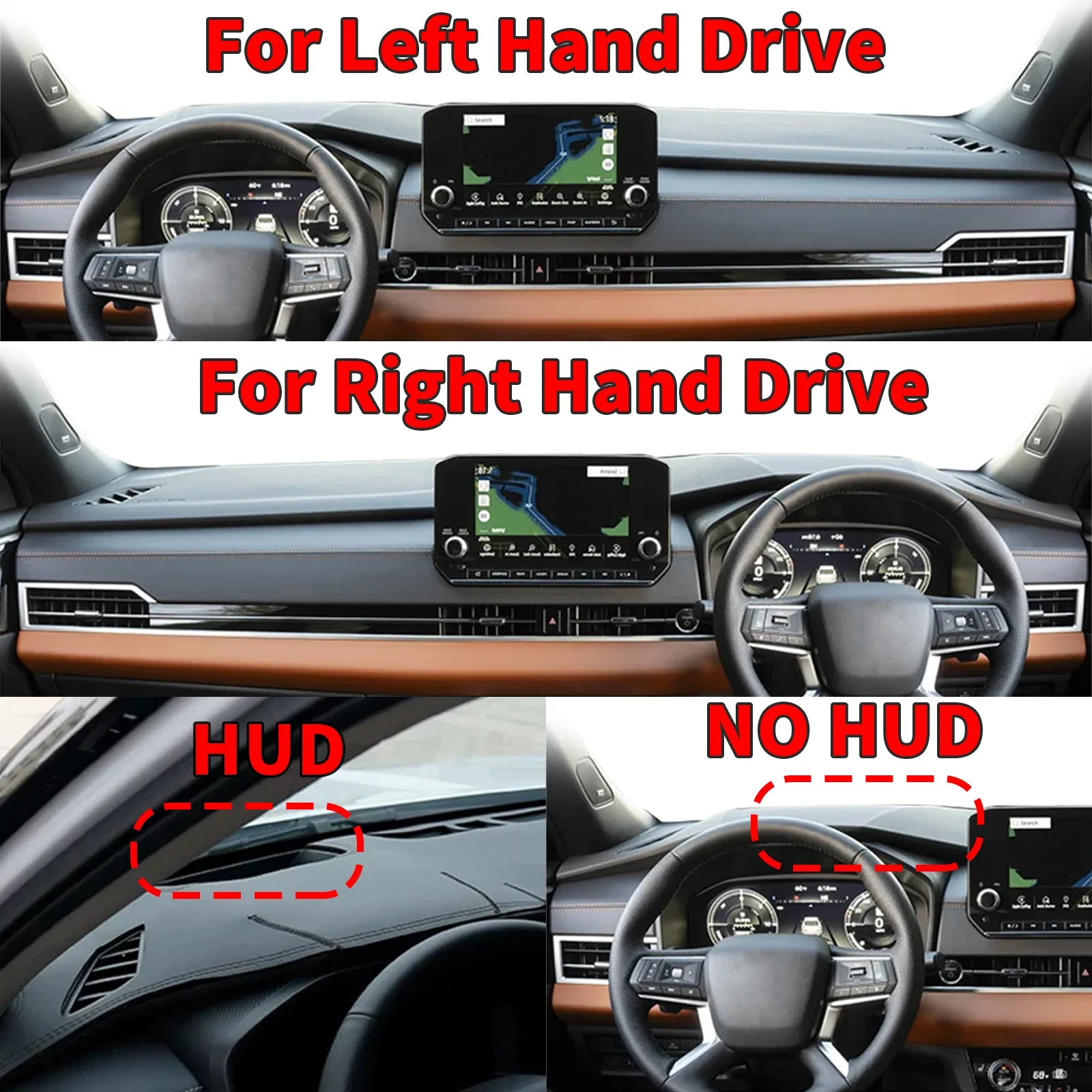 Convient pour Mitsubishi Outlander 2022-2025 PHEV LOGO accessoires de voiture tapis de bord couverture de tableau de bord tapis de protection pare-soleil