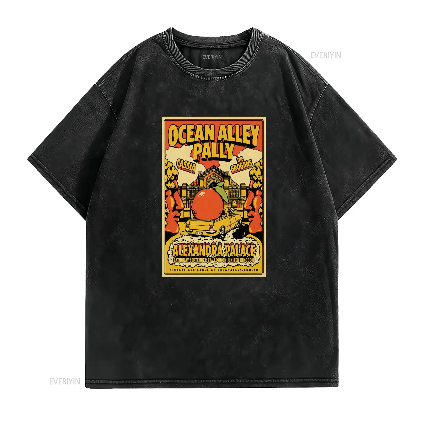 Ocean Alley Sept 27 2025 London UK Poster T Shirt vintage Washed homme Soft Unisex graphic Slightly Top For Everyday Wear