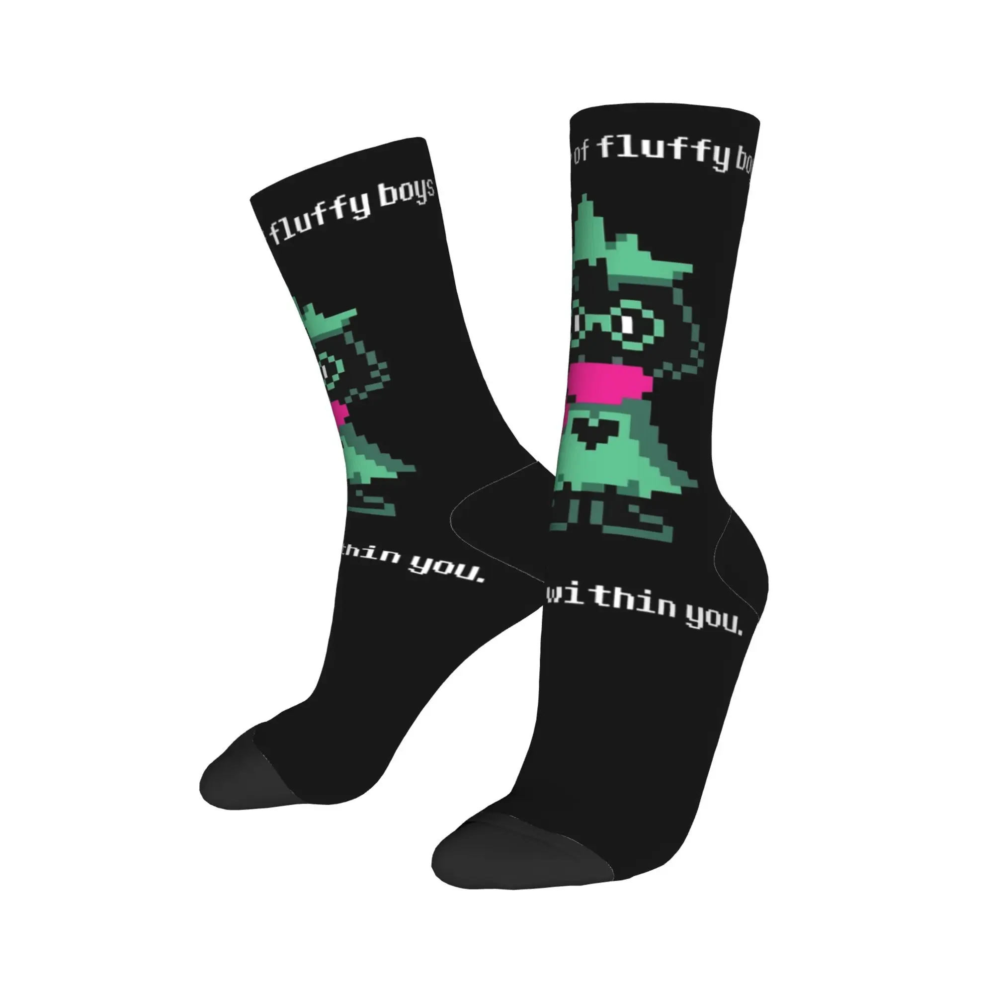 

Autumn Winter Crazy Design Men's Women's Ralsei Fluffy Boys Deltarune Socks Sweat Absorbing Basketball Socks