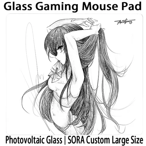 Aetheris Boundless Glass Mouse Pad Japanese Comic Desktop Mats Micro Etched Honeycomb Surface Smooth E-Sports Glass Mousepad