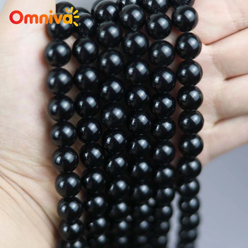 Obsidian gemstone Natural Stone darkness Beads For Jewelry Making DIY Women's earrings keychain 15'' Wholesale 4/6/8/10/12/14MM