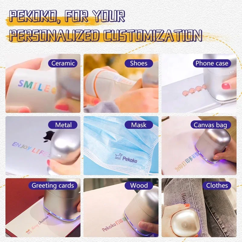 Pekoko K1 أصغر مكعبًا في العالم، طابعة تي شيرت محمولة باليد، طابعة ملونة صغيرة متنقلة مخصصة يمكنك صنعها بنفسك