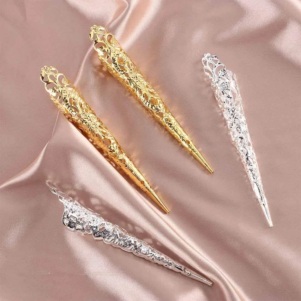 Floral Costume Antique Style Queen Knuckle Rings Belly Dance Accessories Nail Rings Set Finger Tip Protection