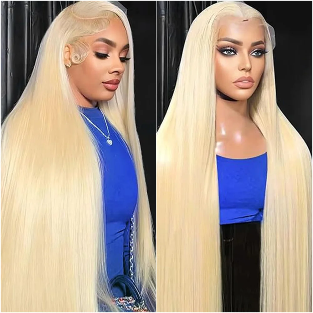 

613 Медовый блондин 34 36 дюймов Прямой 13x4 HD Прозрачный парик фронтальной части шнурка 13x6 Парики фронта шнурка Парики из человеческих волос для чернокожих женщин